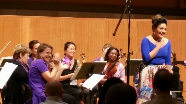 Soprano Ailyn Pérez and the New Century Chamber Orchestra (Photo by Be'eri Moalem)