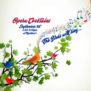 colorful birds singing with Opera Cocktales - The birds will sing (text)