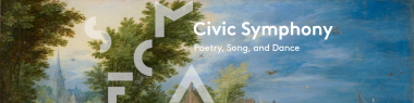 banner text reads "SFCMA Civic Symphony: Poetry, Song, and Dance"