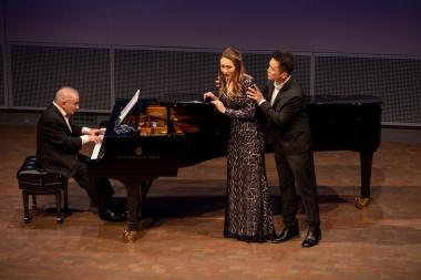 An image of Patricia Westley and Zhengyi Bai performing Brahms at the 2019 Schwabacher recital presented by San Francisco Opera Center and Merola Program.