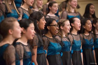 Photo of Young Women's Chorus singing