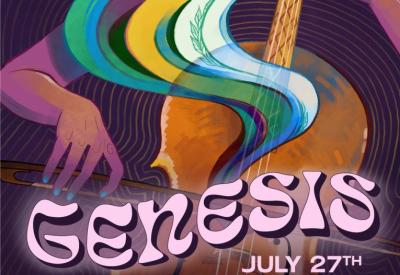 Concert poster titled "Genesis: A concert of origins, paths, and outgrowths from Baroque to Modern"