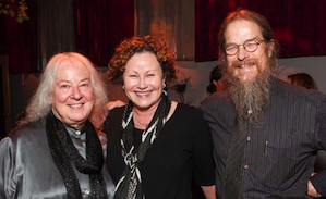 Helen and John Meyer flank Karen Ames at the launch event for last year's Stephanie Blythe recording