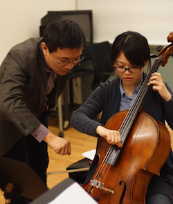 Festival co-director Wei He of SFCM coaches a student from Shanghai Photos by Victor Xie