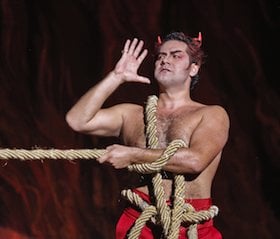 Ildar Abdrazakov as Mefistofele at last weekend's rehearsal Photo by Cory Weaver