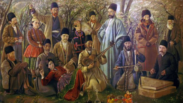 A 17th century painting of musicians from Isfahan, Iran